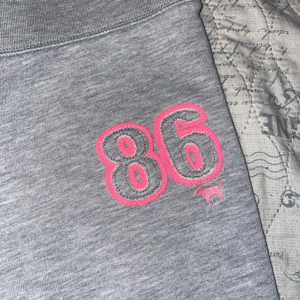 PINK Victoria's Secret Gray Capris with Pink Logo - Picture 3 of 8